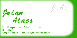 jolan alacs business card