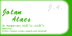 jolan alacs business card